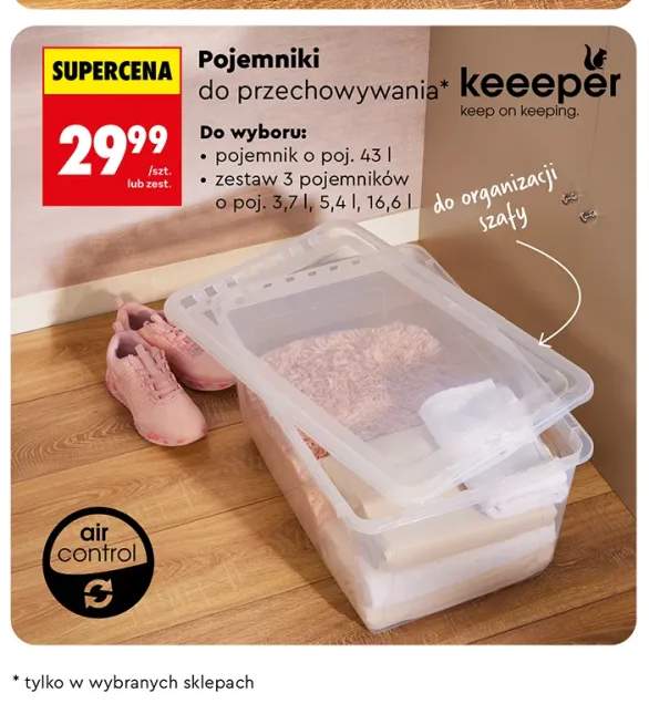 Zestaw 3 pojemników do przechowywania Keeeper +1 wariant