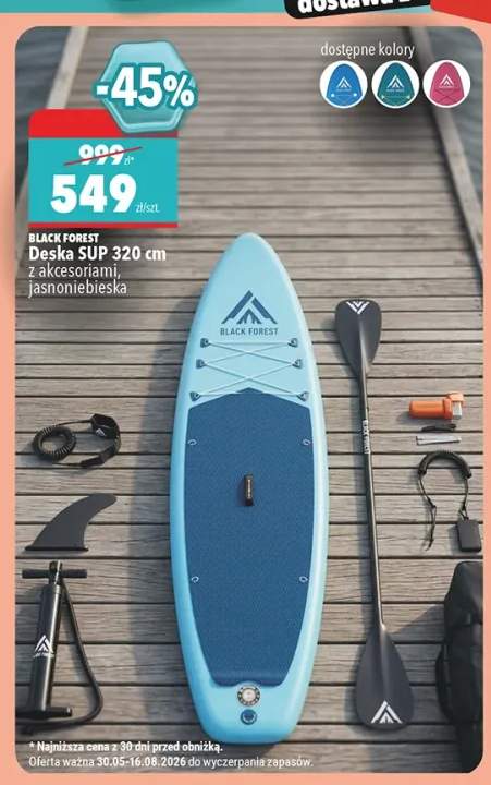 Deska SUP Black Forest 320 cm z akcesoriami jasnoniebieska