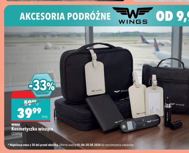 Kosmetyczka wisząca Wings czarna