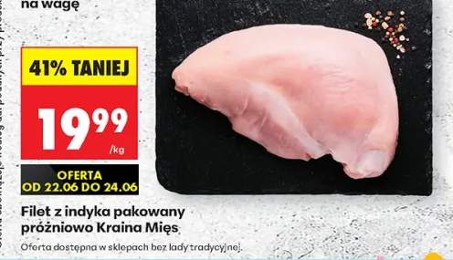 Filet z indyka pakowany próżniowo Kraina Mięs