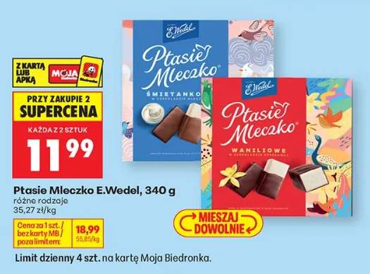 Ptasie Mleczko E.Wedel śmietankowe +1 wariant