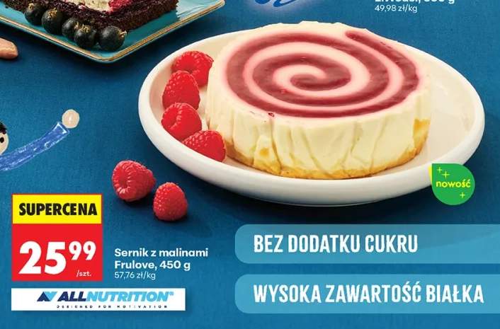 Sernik z malinami Frulove ALLNUTRITION