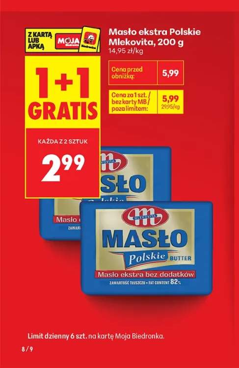 Masło ekstra Polskie Mlekovita