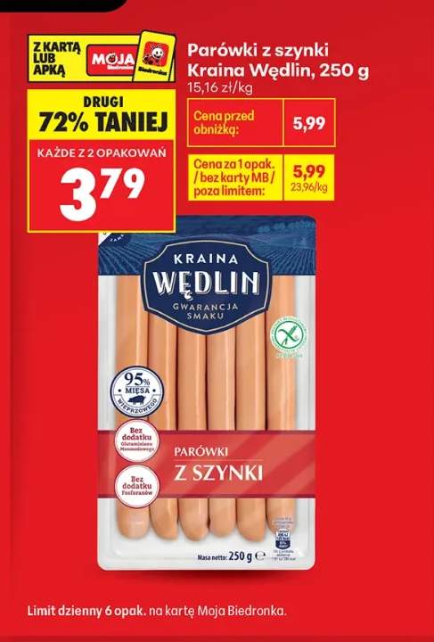 Parówki z szynki Kraina Wędlin