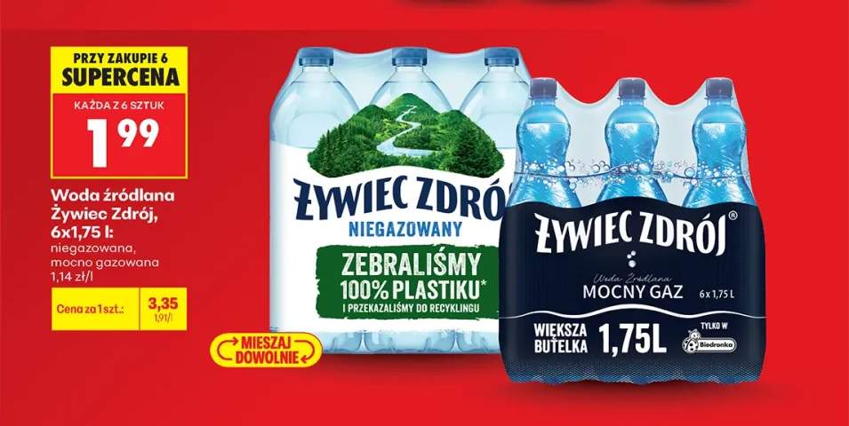 Woda źródlana Żywiec Zdrój niegazowana +1 wariant