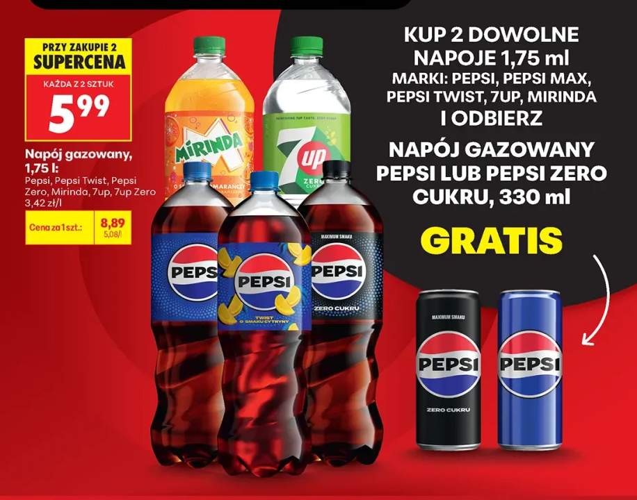 Napój gazowany Pepsi +5 wariantów