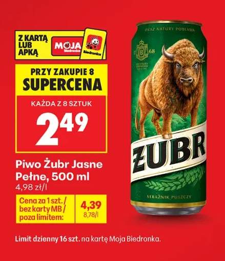 Piwo Żubr Jasne Pełne