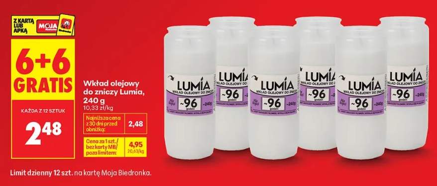 Wkład olejowy do zniczy Lumia