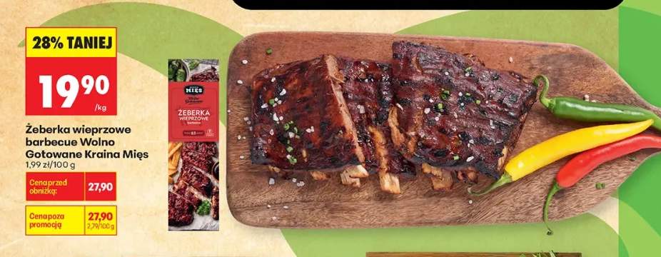 Żeberka wieprzowe barbecue Wolno Gotowane Kraina Mięs