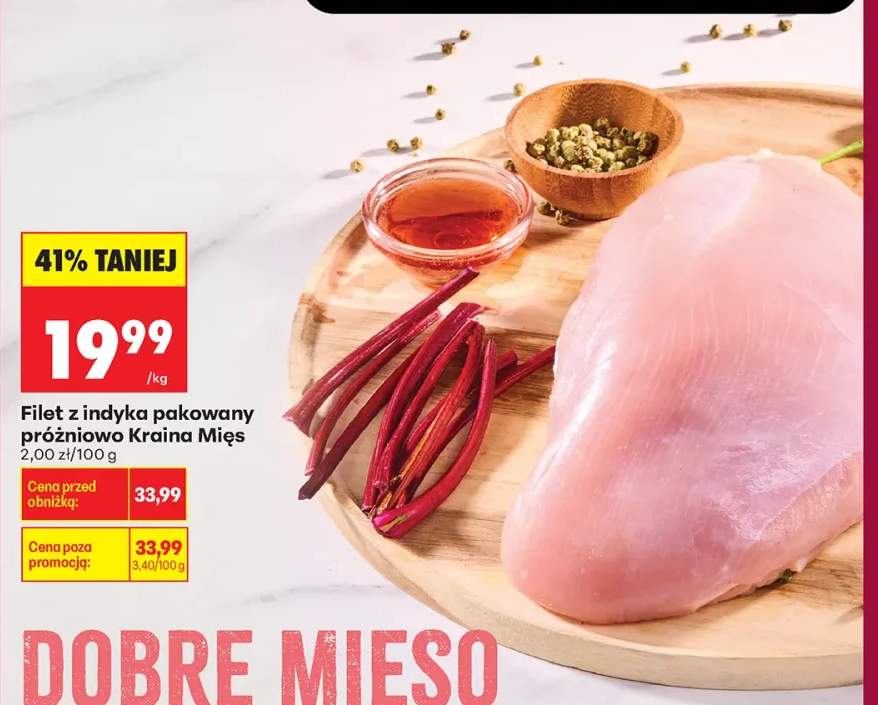Filet z indyka pakowany próżniowo Kraina Mięs