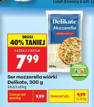 Ser mozzarella wiórki Delikate