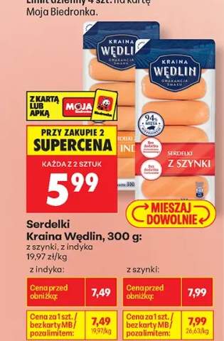 Serdelki z indyka Kraina Wędlin +1 wariant