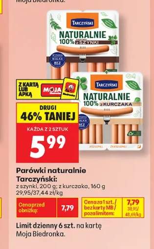 Parówki naturalnie z szynki Tarczyński +1 wariant