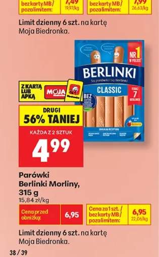 Parówki Berlinki Classic Morliny