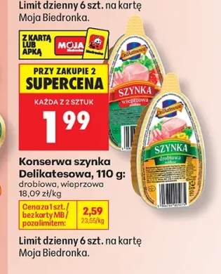 Konserwa szynka drobiowa Delikatesowa Kraina Wędlin +1 wariant