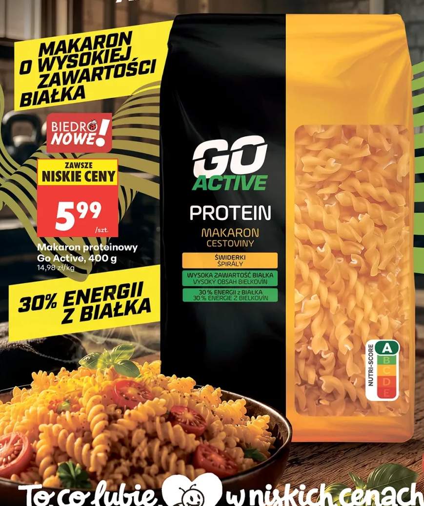 Makaron proteinowy świderki Go Active