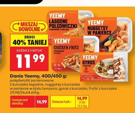 Danie polędwiczki panierowane z kurczaka Yeemy +3 warianty