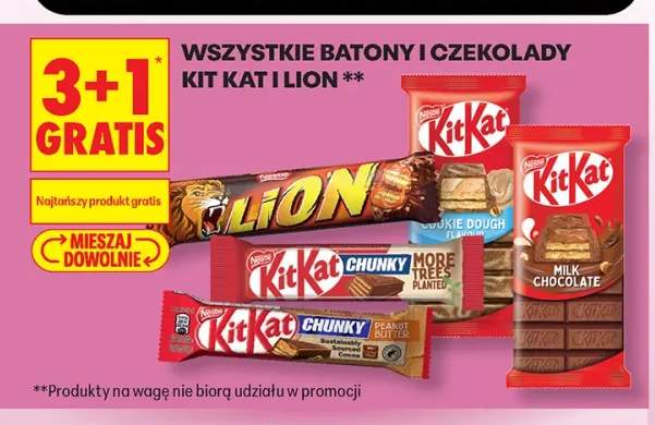 Batony i czekolady Kit Kat i Lion +4 warianty