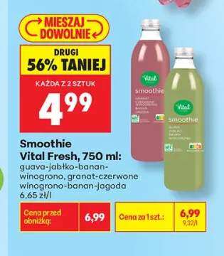 Smoothie Vital Fresh granat-czerwone winogrono-banan-jagoda +1 wariant