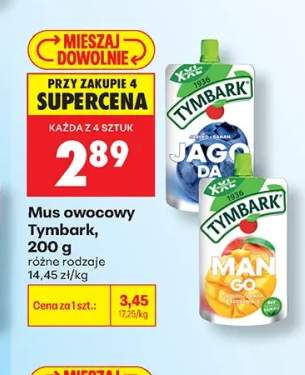 Mus owocowy Tymbark jagoda +1 wariant