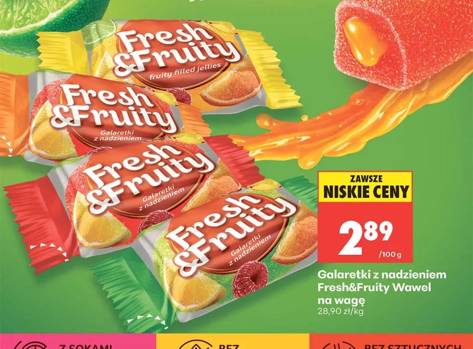 Galaretki z nadzieniem Fresh&Fruity Wawel na wagę