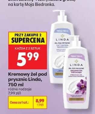 Kremowy żel pod prysznic Linda Satynowa Bawełna +1 wariant
