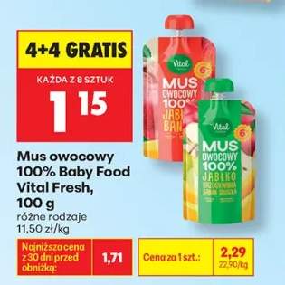 Mus owocowy Vital Fresh Jabłko Banan +1 wariant