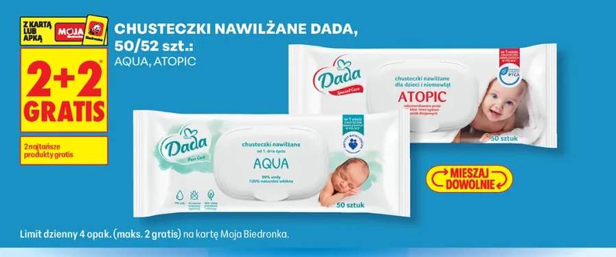 Chusteczki nawilżane Dada Aqua +1 wariant