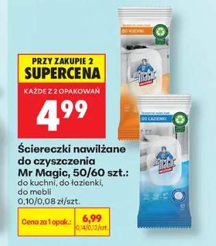 Ściereczki nawilżane do czyszczenia Mr Magic do kuchni +2 warianty