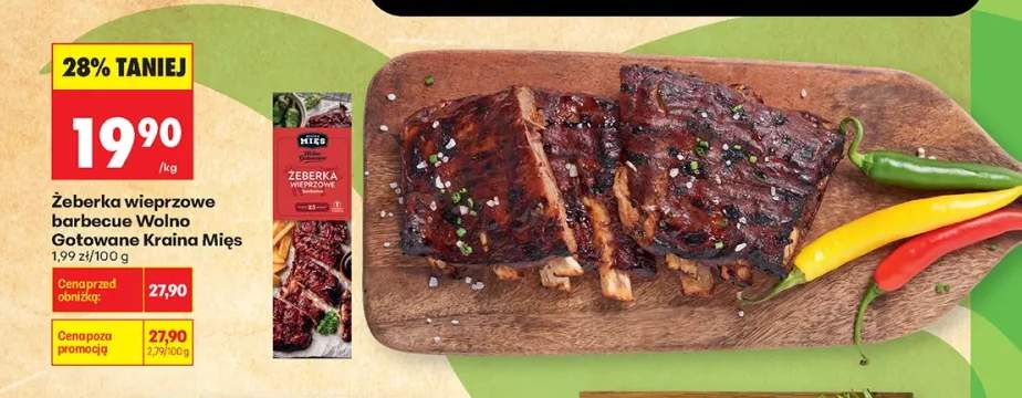 Żeberka wieprzowe barbecue Wolno Gotowane Kraina Mięs