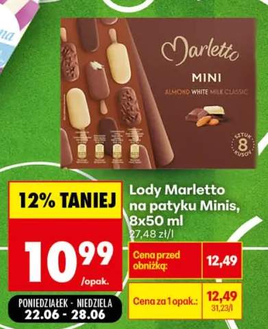 Lody na patyku Marletto Minis 8-pak