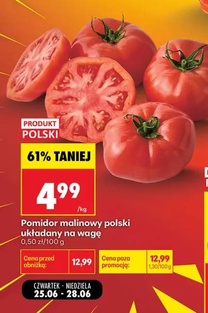 Pomidor malinowy polski układany na wagę