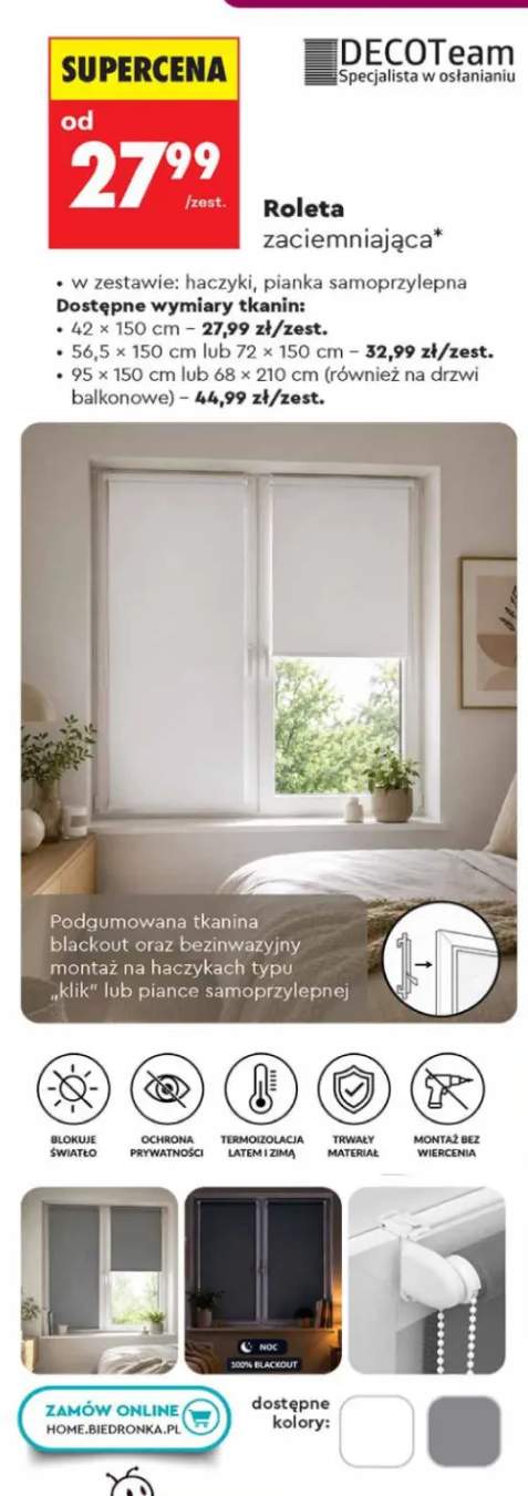 Roleta zaciemniająca DECOTeam 42x150 cm
