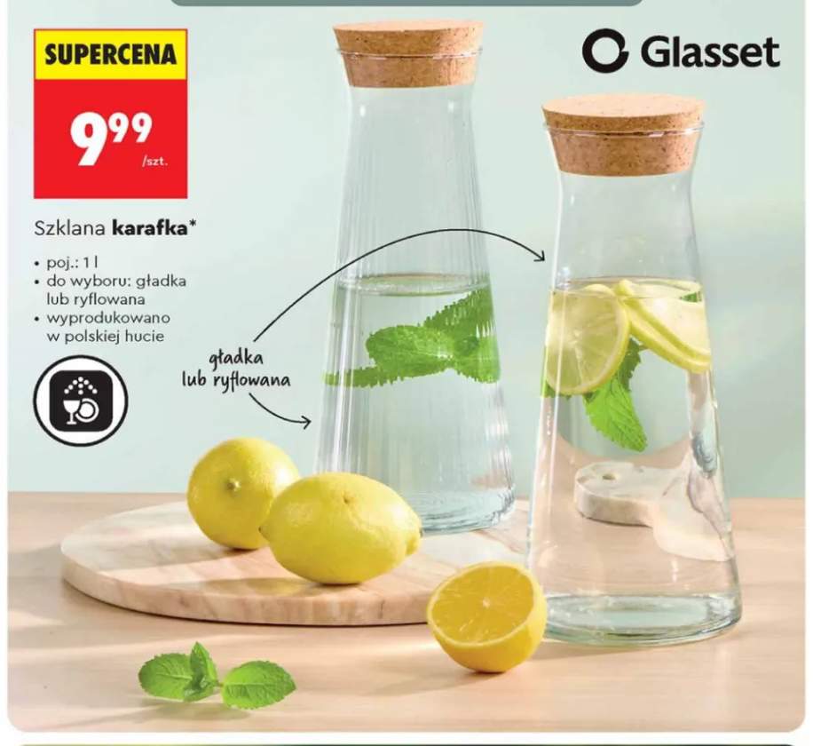 Szklana karafka gładka Glasset +1 wariant