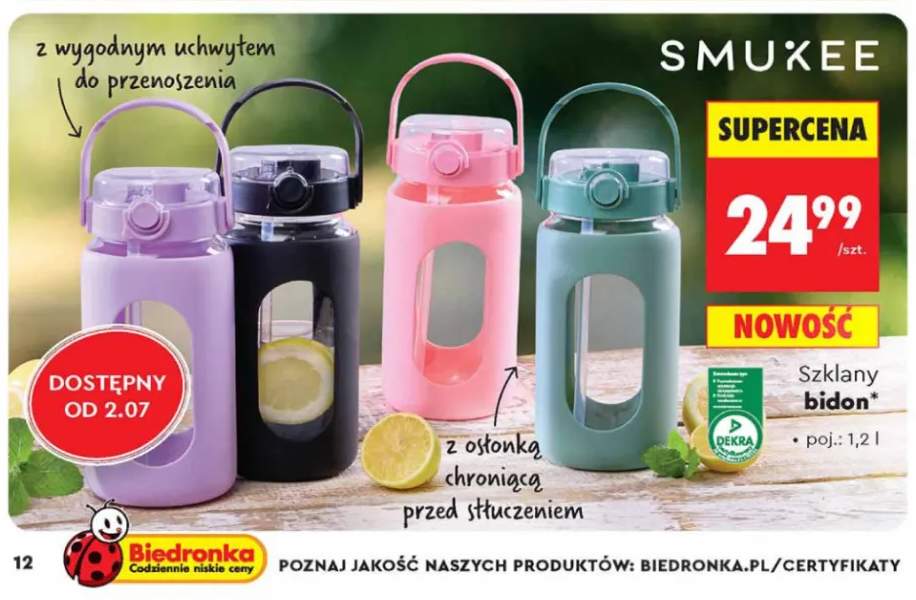 Szklany bidon Smukee