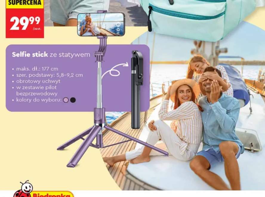 Selfie stick ze statywem Setty