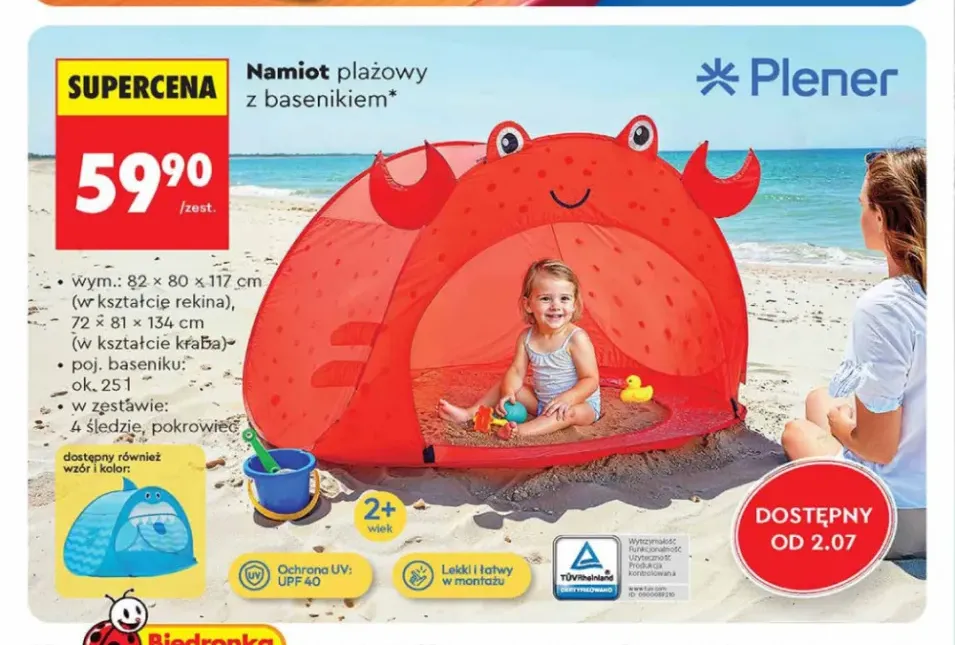 Namiot plażowy z basenikiem Plener