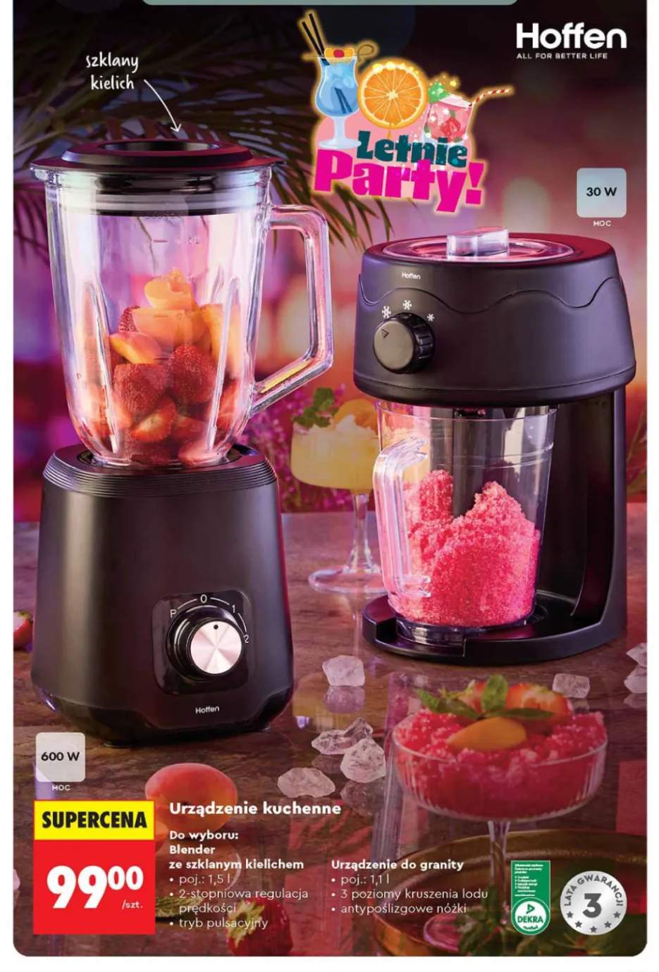 Blender ze szklanym kielichem Hoffen +1 wariant