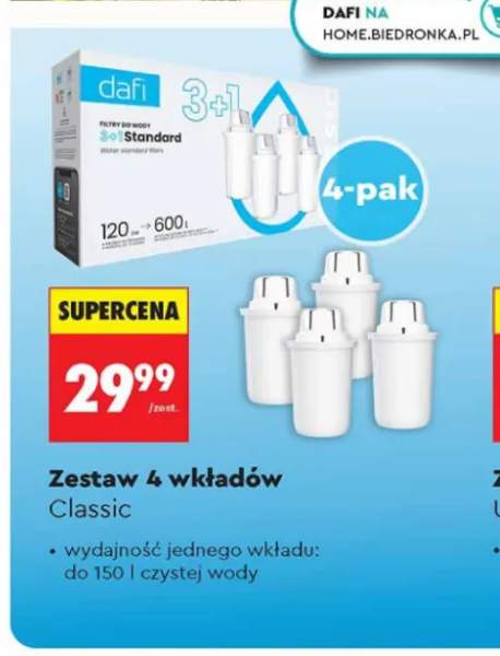 Zestaw wkładów filtrujących Dafi Classic 4-pak