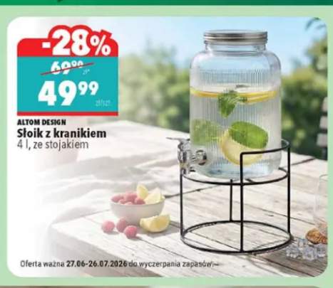 Słoik z kranikiem Altom Design 4 l ze stojakiem