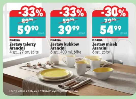 Zestaw talerzy Arancini Florina 4-pak +2 warianty