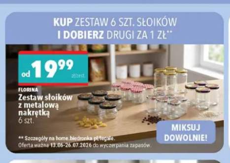 Zestaw słoików z metalową nakrętką Florina 6-pak