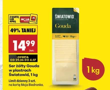 Ser żółty Gouda w plastrach Światowid