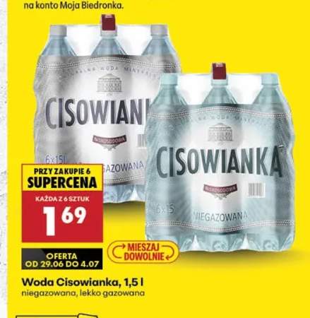 Woda Cisowianka niegazowana +1 wariant