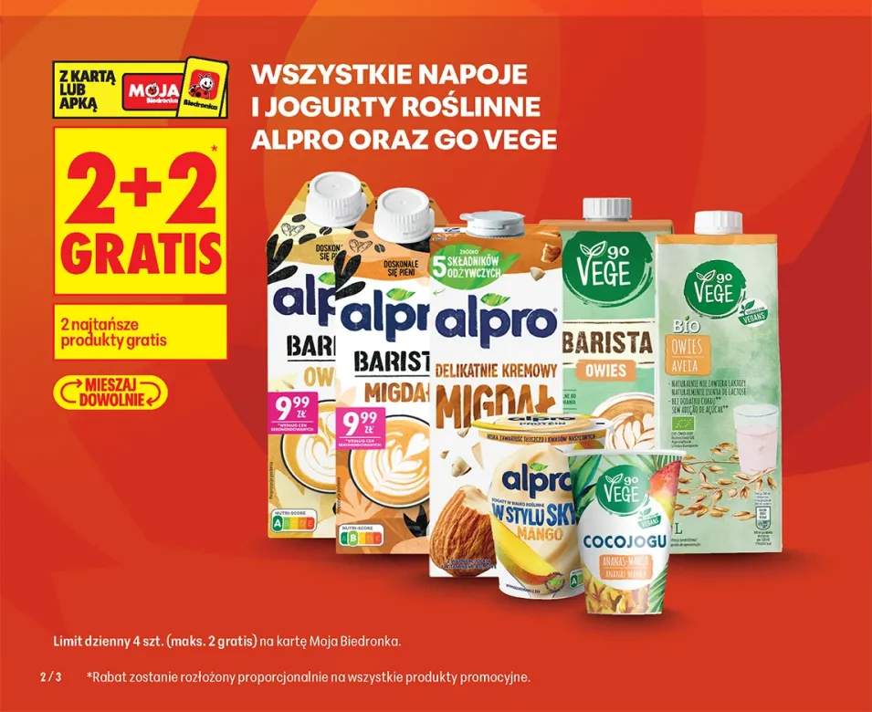 Napoje i jogurty roślinne Alpro oraz Go Vege +7 wariantów