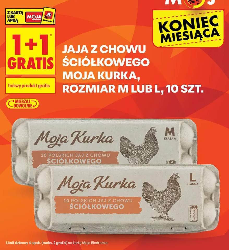 Jaja z chowu ściółkowego Moja Kurka rozmiar M +1 wariant