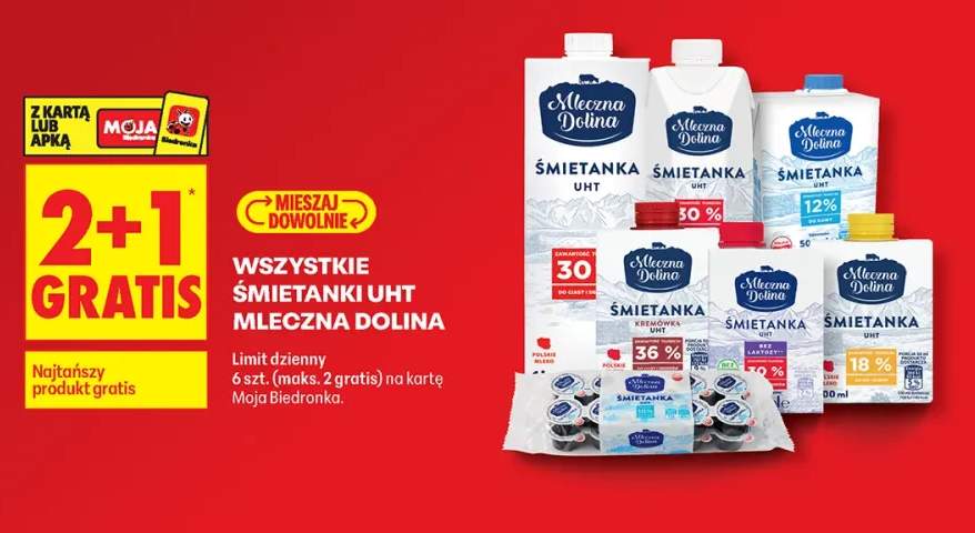 Śmietanki UHT Mleczna Dolina +6 wariantów