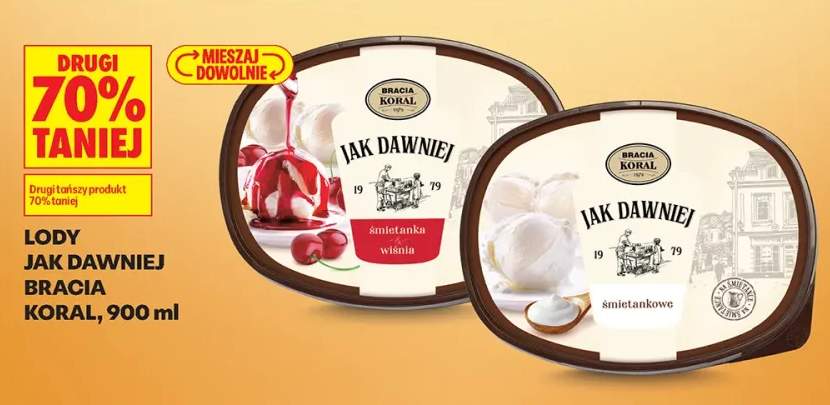 Lody śmietanka z wiśnią Jak Dawniej Bracia Koral +1 wariant