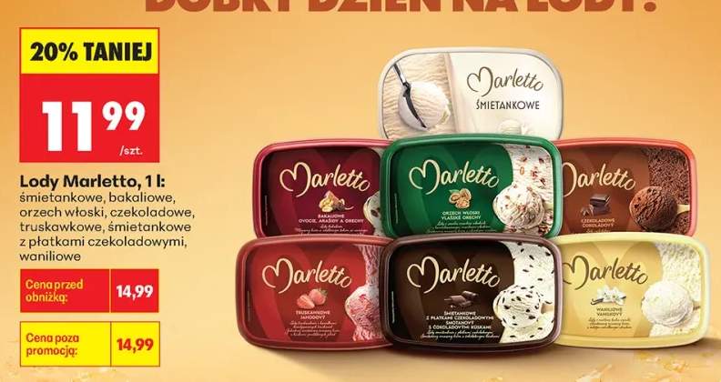 Lody śmietankowe Marletto +6 wariantów