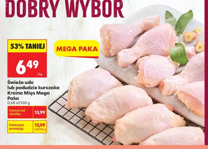 Świeże udo kurczaka Kraina Mięs Mega Paka +1 wariant